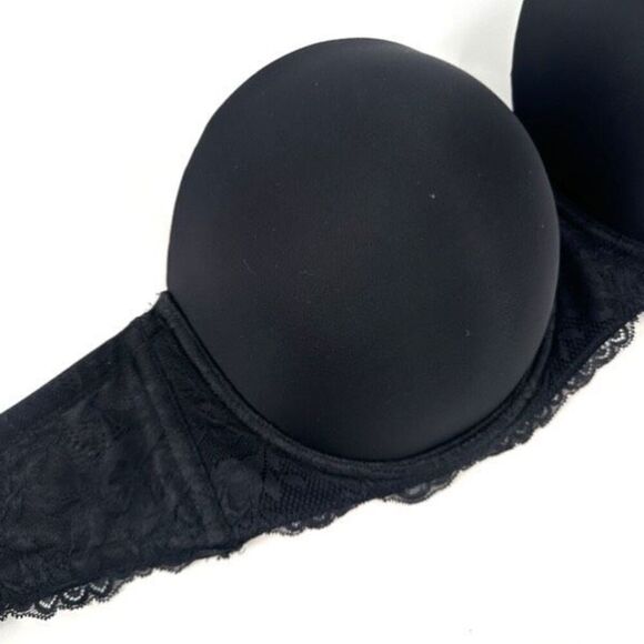 Torrid Bombshell Black Everyday Strapless Bra 38DDD Lace 38F - Picture 3 of 10